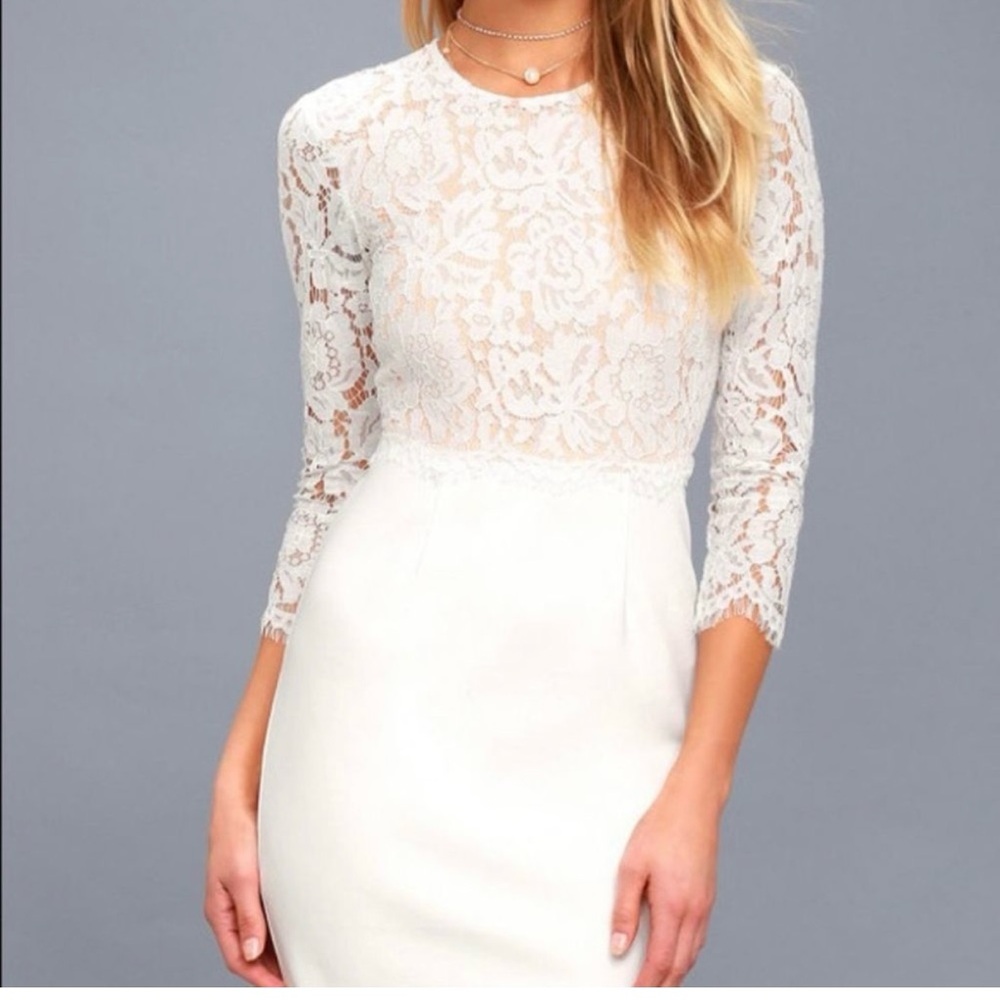 Lulu’s White Lace Dress NEW WITH TAG